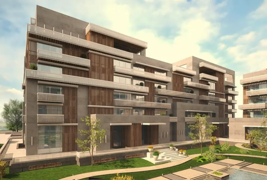 Fachada do Al Jazi Marriott Residences renderizada em 3D