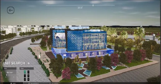 Busca de unidades na Maquete Digital do Za Mall